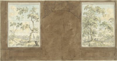Design for the wall in the hall of Jan de Groot, Keizersgracht 187 by Jurriaan Andriessen