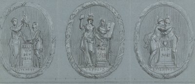 Designs for Three Medallions: Liberty, Equality, and Fraternity by Jurriaan Andriessen