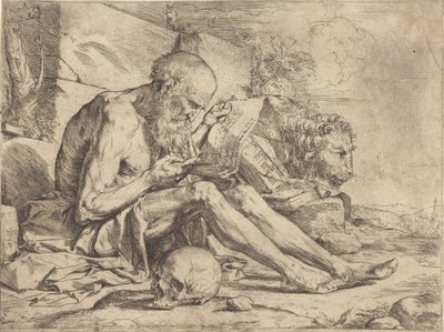 Saint Jerome Reading by Jusepe de Ribera
