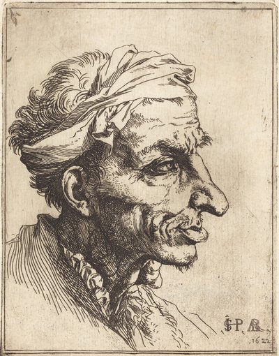 Small Grotesque Head by Jusepe de Ribera