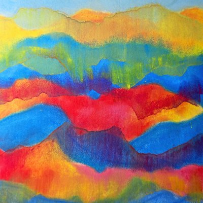 Colorful Abstract Landscape by Justyna Jaszke