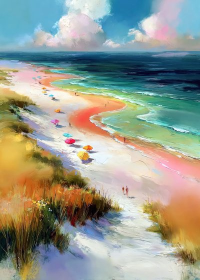 Colorful Beach Day by Justyna Jaszke