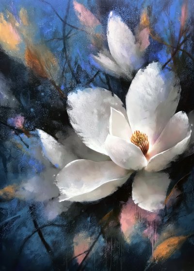 Elegant Magnolia Bloom by Justyna Jaszke