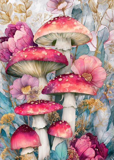Enchanted Forest Mushrooms by Justyna Jaszke