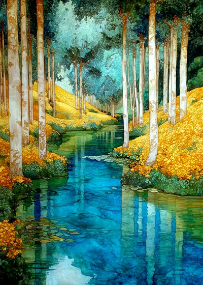 Enchanted Forest River by Justyna Jaszke