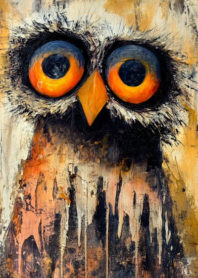 Intense Owl Gaze by Justyna Jaszke