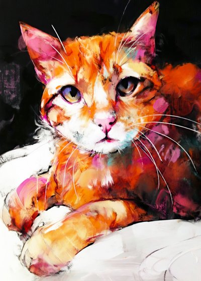 Modern Cat Portrait by Justyna Jaszke