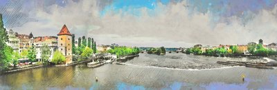 Sketched River City View by Justyna Jaszke