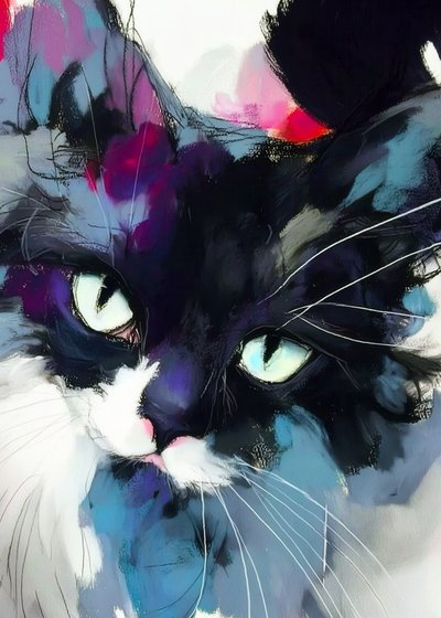 Vibrant Cat Gaze by Justyna Jaszke