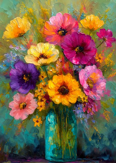 Vibrant Floral Bouquet by Justyna Jaszke