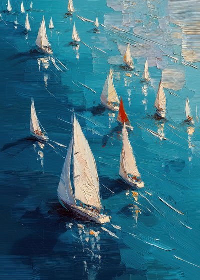 Vibrant Sailboat Race by Justyna Jaszke