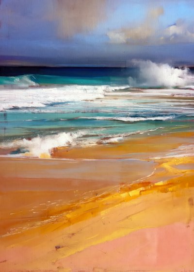 Waves on a Vibrant Shore by Justyna Jaszke