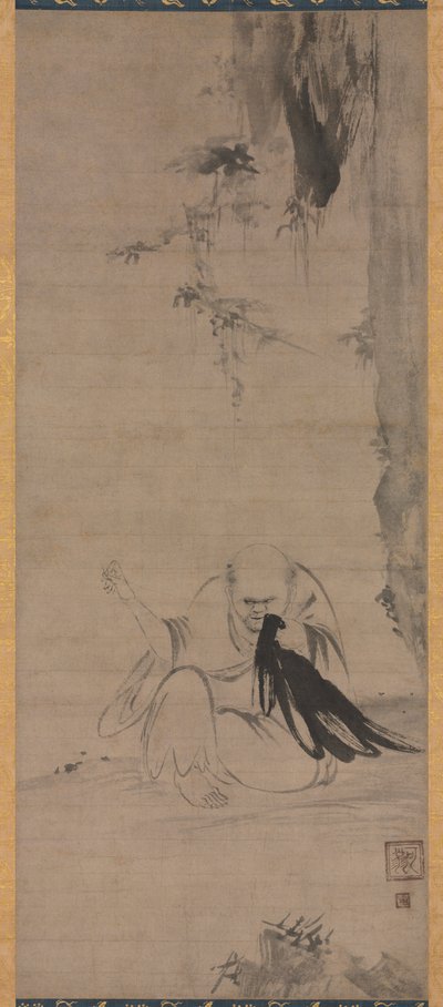 Monk Mending Clothes in the Morning Sun by Kaō