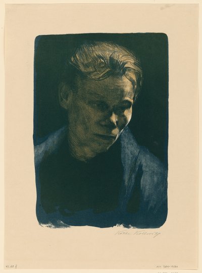 Bust of a Working Woman with Blue Cloth (1st State) by Käthe Kollwitz