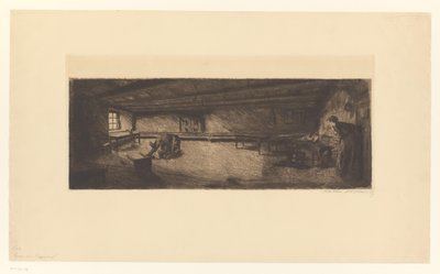 Room with Fighting Men and a Rushing Woman by Käthe Kollwitz