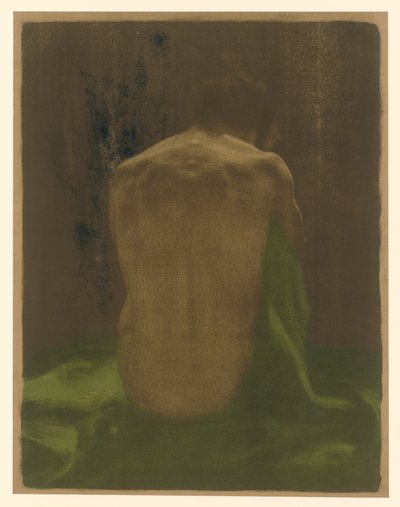 Female Nude Back on Green Cloth (2nd State) by Käthe Kollwitz