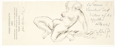 Naked Girl Sitting Reclined on the Keys of a Piano by Kai Nielsen