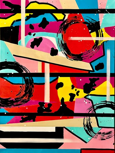 Colorful Retro Abstract by Kajsa Bergström