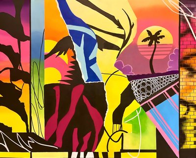Tropical Neon Sunset by Kajsa Bergström