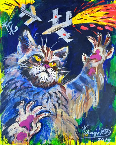 Cat Battles Jets by Kanat Ibragimov