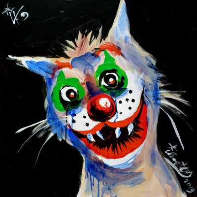 Creepy Clown Cat by Kanat Ibragimov