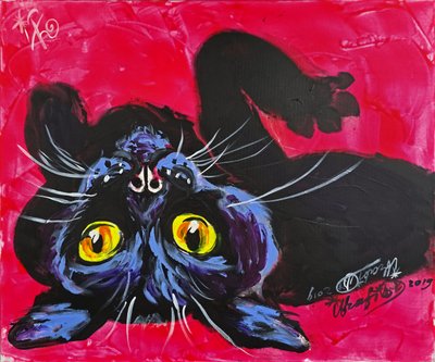 Curious Black Cat by Kanat Ibragimov