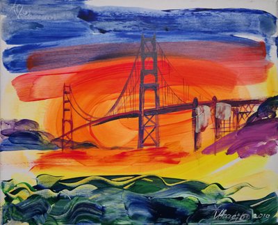 Dramatic Golden Gate Sunset by Kanat Ibragimov