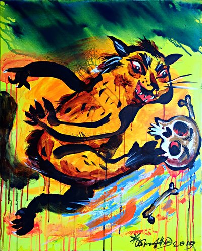 Fierce Creature with Skull by Kanat Ibragimov