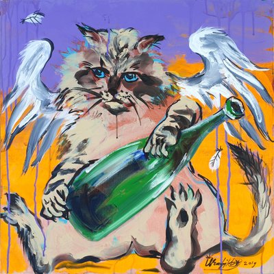 Party Cat Angel by Kanat Ibragimov