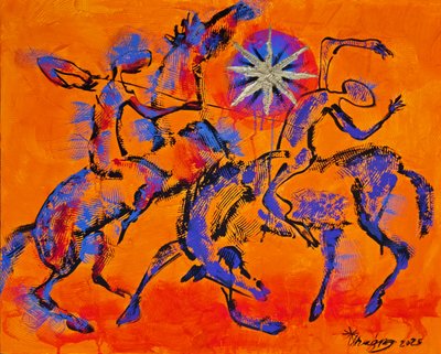 Vibrant Abstract Riders by Kanat Ibragimov