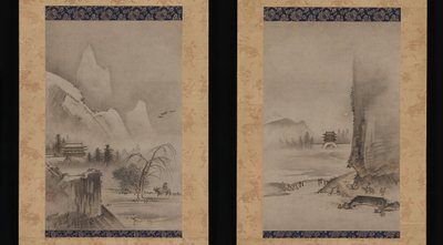 Two Views from the Eight Views of the Xiao and Xiang Rivers, early 16th century by Kantei