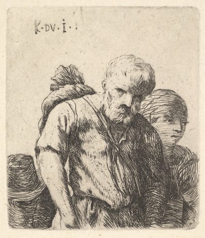 Bearded Man Shown in Half-Length with Bundle Slung Over Right Shoulderblade by Karel Du Jardin