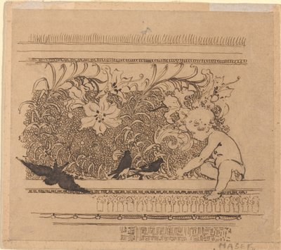 Ornamental Design with Birds and Lily by Karel Vitezslav Masek