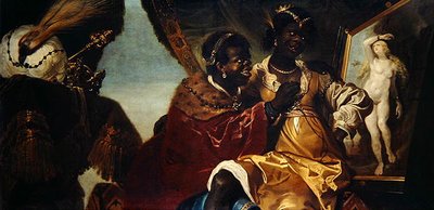 Hydaspes and Persina before a Painting of Andromeda by Karel van III Mander