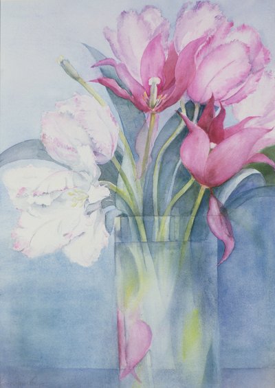 Pink Parrot Tulips and Marlette by Karen Armitage