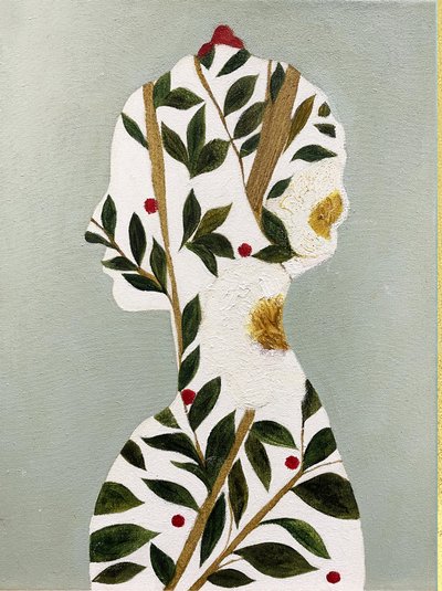 Botanical Woman Profile by Karenina Fabrizzi
