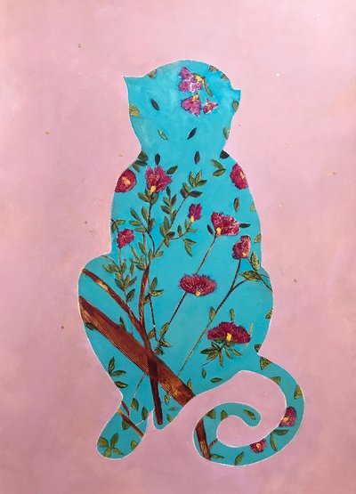 Floral Monkey Silhouette by Karenina Fabrizzi