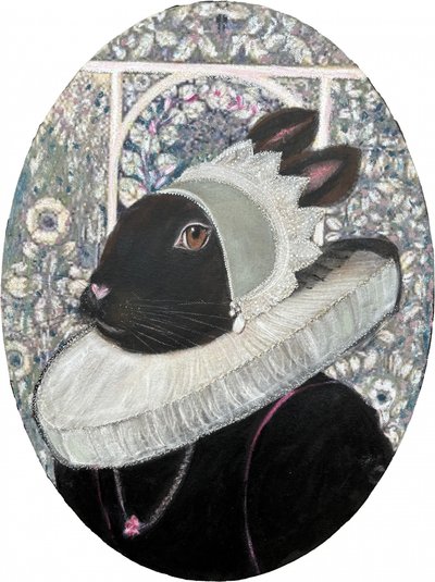 Regal Rabbit Portrait by Karenina Fabrizzi