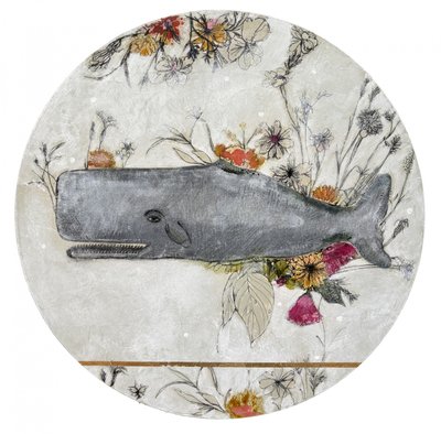 Whimsical Floral Whale by Karenina Fabrizzi
