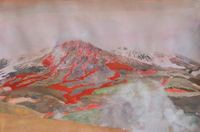 Fiery Volcanic Eruption by Karin Bos