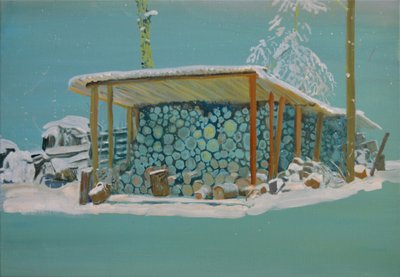 Winter Firewood Stack by Karin Bos
