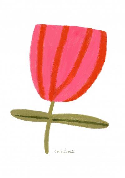 Modern Pink Flower by Karin Lauria