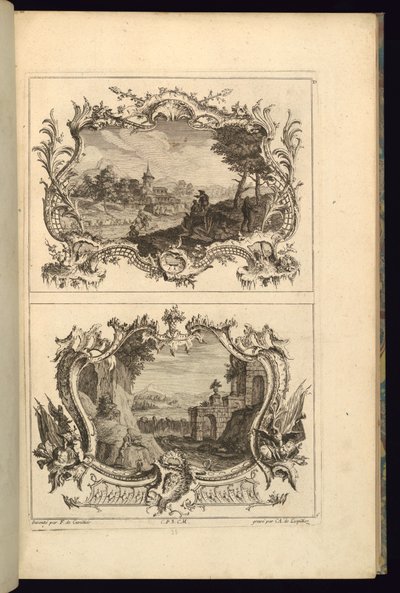 Design for Two Cartouches by Karl Albert von Lespilliez