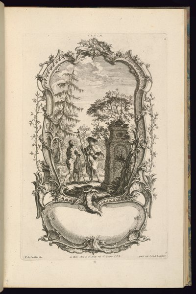 Design for a Cartouche with Large and Small Compartments by Karl Albert von Lespilliez