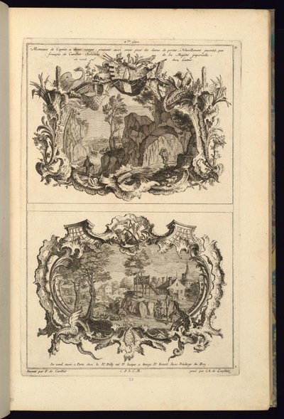 Print, Design for Two Cartouches, 1745 by Karl Albert von Lespilliez