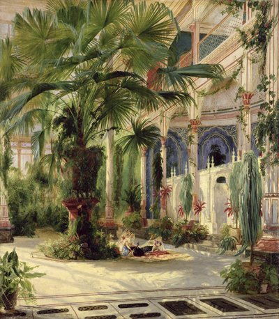 Interior of the Palm House at Potsdam by Carl Blechen