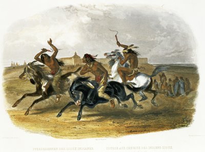 Horse Racing of Sioux Indians near Fort Pierre, plate 30 from Volume 1 of 
