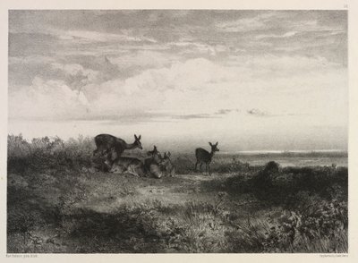 Landscape with Deer by Karl Bodmer