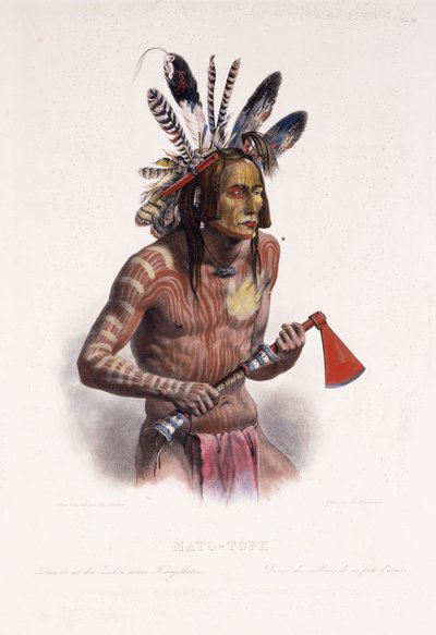 Mato-Tope, adorned with the Insignia of his Warlike Deeds by Karl Bodmer