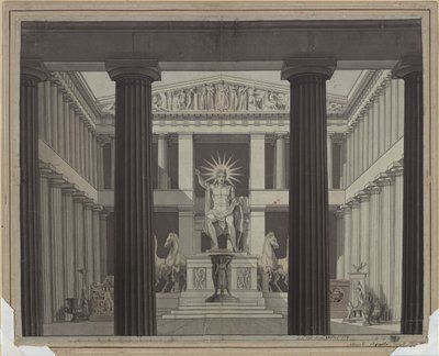 Alceste. Opera by Christoph Willibald Gluck. Design for the 2nd Decoration. Interior of the Temple of Apollo by Karl Friedrich Schinkel